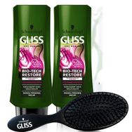 Gliss Bio-Tech 2x360 ml Saç Kremi + Saç Fırçası
