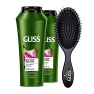 Gliss Bio-Tech 2x500 ml Şampuan + Saç Fırçası