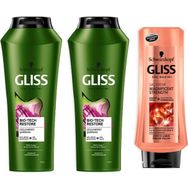 Gliss Bio-Tech Şampuan 2x500 ml + Magnificent 400 ml Saç Kremi