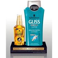 Gliss Mıllıon Gloss 400 ml Şampuan+Oıl Elıxır 75 ml Bakım Yağı Seti