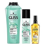 Gliss Nutribalance 360 ml Dökülme Karşıtı Şampuan + 200 ml Sıvı Saç Kremi + 75 ml Ultimate Oil Elixir Yağ İksiri