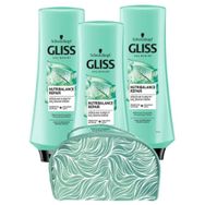Gliss Nutribalance 3x360 ml Saç Kremi + Makyaj Çantası