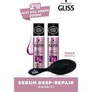 Gliss Serum Deep Repair 2x200 ml Sıvı Saç Kremi + Saç Fırçası