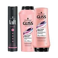Gliss Split Hair Miracle 500 ml Şampuan + 360 ml Saç Kremi+ 250 ml Taft Power Cashmere Sprey
