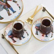 Glore 6 Kişilik Elephant Beyaz Çay Seti