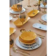 Glore 81589 Asya Blue Flower Altın Yaldızlı 31 Parça 6 Kişilik Seramik Yemek Takımı