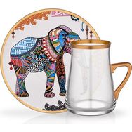 Glore Elephant Kulplu Tek Kişilik Çay Seti