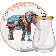 Glore Elephant Tek Kişilik Beyaz Çay Seti
