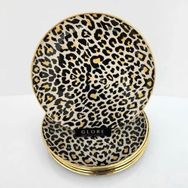 Glore Leopar Somon Altın Yaldızlı Cam Servis Tabağı Takımı