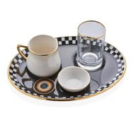 Glore Nazar Siyah Oval Keyiflik Kahve Fincanı