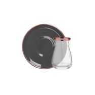 Glore Solid Antrasit Rose Gold Tek Kişilik Çay Seti