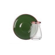 Glore Solid Yeşil Rose Gold Tek Kişilik Çay Seti