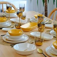 Glore Virgo Altın Yaldızlı 31 Parça 6 Kişilik Seramik Yemek Takımı