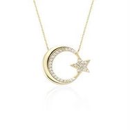 Glorria CN0396 Altın Ay Yıldız Kolye