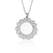 Glorria DT0406 Gümüş Taşlı Plaka Kolye