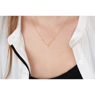 Glorria Gümüş 3 Boyutlu Minimalist E Harfi Kadın Kolye