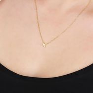 Glorria Gümüş 3 Boyutlu Minimalist K Harfi Kadın Kolye