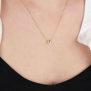 Glorria Gümüş 3 Boyutlu Minimalist Ü Harfi Kadın Kolye