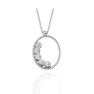 Glorria VK1065 Taşlı Oval Gümüş Kadın Kolye