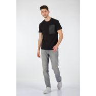 GMG 22103157 Fırenze Bisiklet Yaka Baskılı Kısa Kollu Siyah Erkek T-shirt