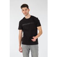 GMG 22103158 Fırenze Bisiklet Yaka Baskılı Kısa Kollu Siyah Erkek T-shirt