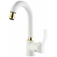 GMS AKD301 Akdeniz Beyaz Altın Kuğu Lavabo Musluk Bataryası