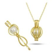 GMS Gold Beyaz İncili Kadın Gümüş Kolye