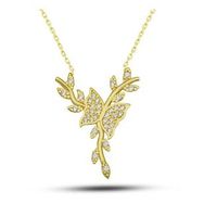 GMS Gold Daldaki Kelebek Kadın Gümüş Kolye
