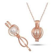 GMS Rose Beyaz İncili Kadın Gümüş Kolye