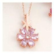 GMS Rose Pembe Sevgi Çiçeği Kadın Gümüş Kolye