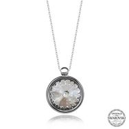 GMS Swarovski Crystal Taşlı Çerçeveli Kadın Gümüş Kolye