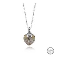 GMS Swarovski Crystal Taşlı Kalp Kadın Gümüş Kolye
