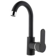 GMS ZRV301-k Zirve Siyah Krom Kuğu Lavabo Musluk Bataryası