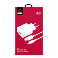 GNP 2.1 mAh Micro USB Beyaz Kablo ve Şarj Cihazı