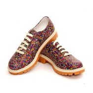 Goby TMK6511 Renkli Pattern Kadın Oxford Ayakkabı