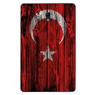 Gogo Accessories 10.5 inç Samsung Galaxy Tab ile Uyumlu A T590 Türk Bayrağı Ahşap Baskılı Silikon Kılıf