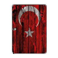Gogo Accessories 10.5 inç Samsung Galaxy Tab ile Uyumlu S T800 Türk Bayrağı Ahşap Baskılı Silikon Kılıf