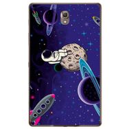 Gogo Accessories 10.5 inç Samsung Galaxy Tab ile Uyumlu S6 T860 Mor Astronot Baskılı Silikon Kılıf