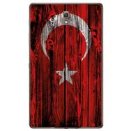 Gogo Accessories 10.5 inç Samsung Galaxy Tab ile Uyumlu S6 T860 Türk Bayrağı Ahşap Baskılı Silikon Kılıf