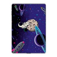 Gogo Accessories Apple iPad 2 3 4 A1219 A1395 A1416 A1460 Mor Astronot Baskılı Silikon Kılıf