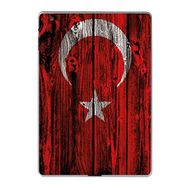 Gogo Accessories Apple iPad 2 3 4 A1219 A1395 A1416 A1460 Türk Bayrağı Ahşap Baskılı Silikon Kılıf