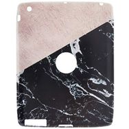 Gogo Accessories iPad 4 Nesil Model Iki Renkli Mermer Desenli Baskılı Desenli Silikon Kılıf