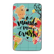 Gogo Accessories Samsung Galaxy Tab ile Uyumlu 3 Lite T110 T113 T116 Mavi Harita Baskılı Silikon Kılıf