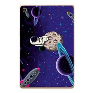 Gogo Accessories Samsung Galaxy Tab ile Uyumlu S Sm-T720 Mor Astronot Baskılı Silikon Kılıf
