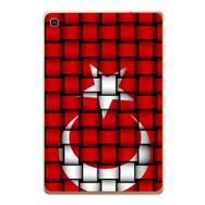 Gogo Accessories Samsung Galaxy Tab ile Uyumlu S Sm-T720 Türk Bayrağı Kare Baskılı Silikon Kılıf