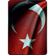 Gogo Accessories Samsung Galaxy Tab ile Uyumlu S2 T815 Türk Bayrağı Baskılı Silikon Kılıf