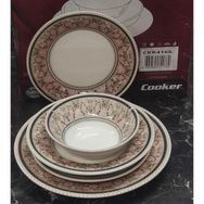 Göksan Mutfak 4165 Desenli Lüks 24 Parça Porselen Yemek Takımı