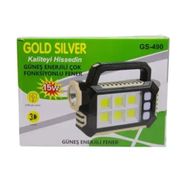 Gold Silver GS-490 15W Güneş Enerjili Çok Fonksiyonlu Fener