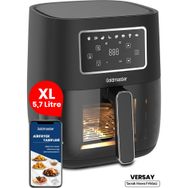 Goldmaster Versay 5.7 lt XL 1700W Dokunmatik 8 Ön Ayarlı Cam Kapaklı Hazne Aydınlatmalı Airfryer Sıcak Hava Fritözü