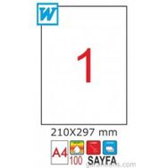GoldMoon 2001 Laser A4 210x297 mm 100'lü Sayfa Etiketi